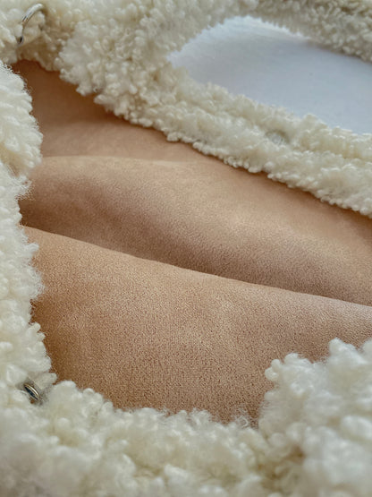Beige Teddy Tote Bag