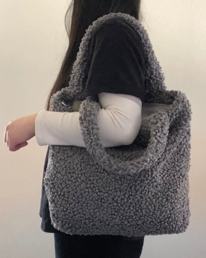 Grey Teddy Tote Bag