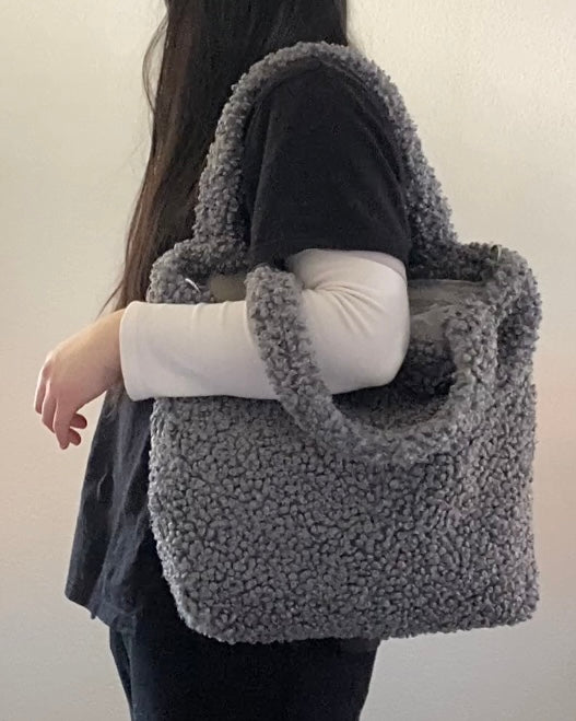 Grey Teddy Tote Bag