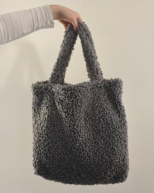 Grey Teddy Tote Bag