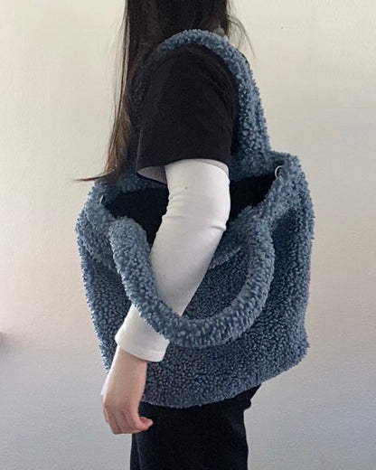 Light Blue Teddy Tote bag
