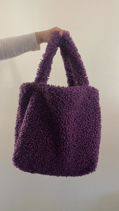 Purple Teddy Tote Bag