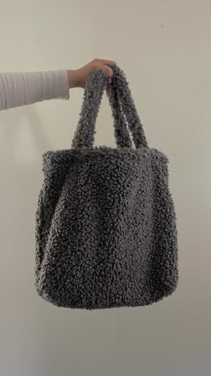 Grey Teddy Tote Bag