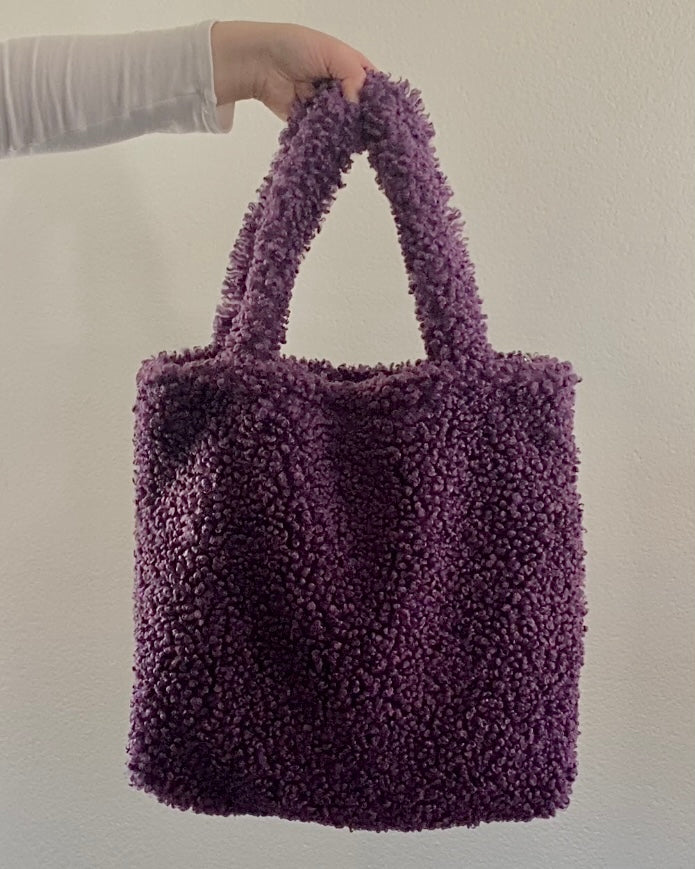 Purple Teddy Tote Bag