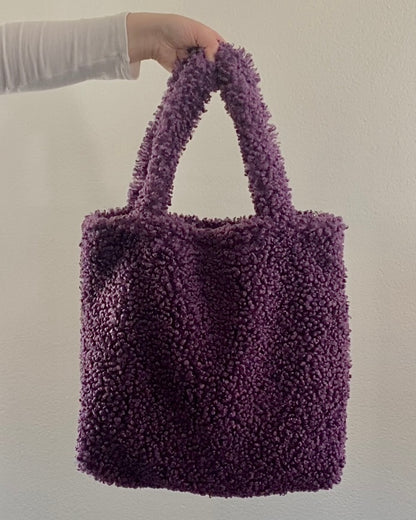 Purple Teddy Tote Bag